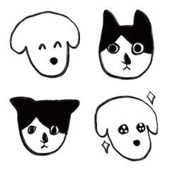 [LINE絵文字] happy doggy＆angy meowの画像