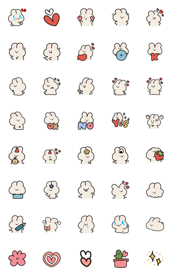 [LINE絵文字]Emoji rabbit  cuteの画像一覧