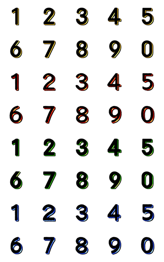 [LINE絵文字]Number black colour classic emojiの画像一覧