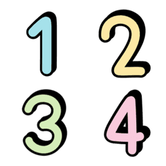 [LINE絵文字] Numbers emoji cute pastel blackの画像