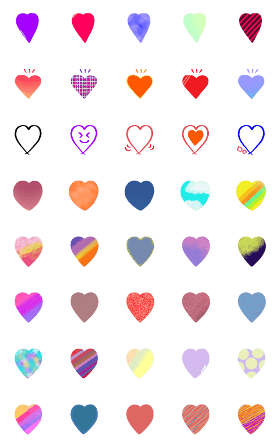 [LINE絵文字]all heart♥9の画像一覧