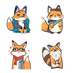 [LINE絵文字] Busy foxの画像