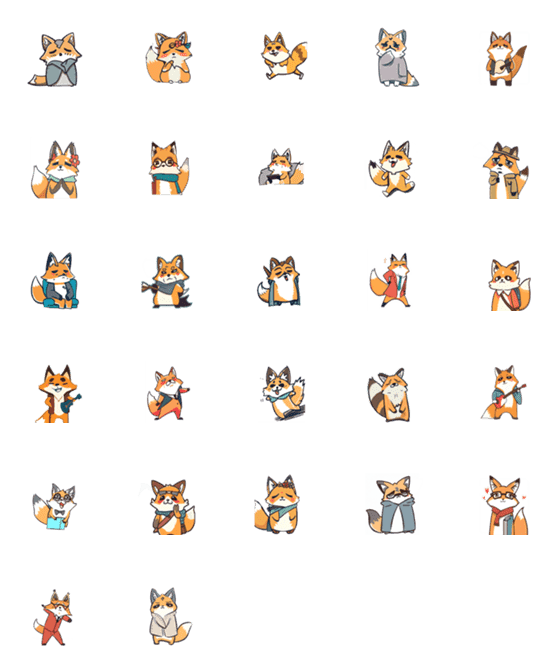 [LINE絵文字]Busy foxの画像一覧