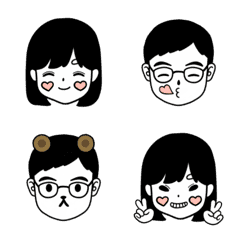 [LINE絵文字] Cute girl and bear boyの画像