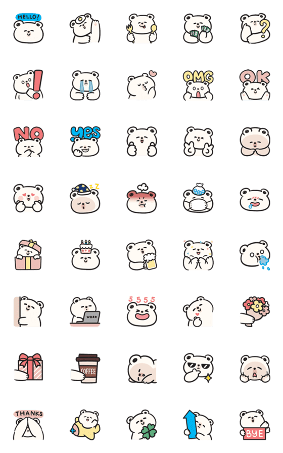 [LINE絵文字]Momoro Bear emojiの画像一覧