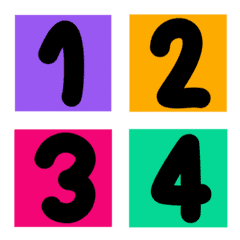 [LINE絵文字] Numbers multi colorful blackの画像