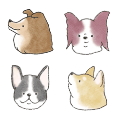 [LINE絵文字] いろんな犬の顔の画像