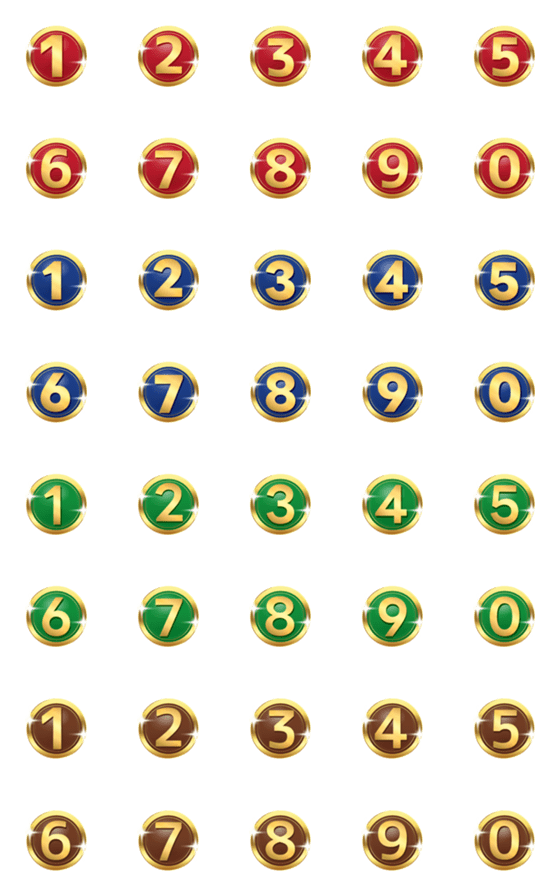 [LINE絵文字]Number classic gold circle animationの画像一覧