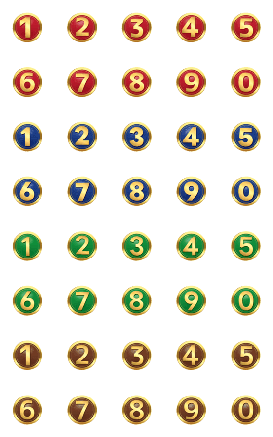 [LINE絵文字]Number classic gold circleの画像一覧