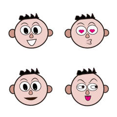 [LINE絵文字] funny boy faceの画像