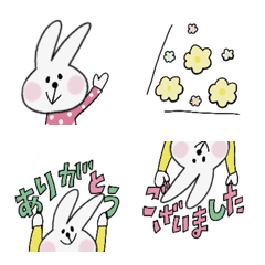 [LINE絵文字] 使える＊うさぎのご挨拶絵文字＊の画像