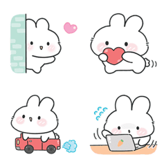 [LINE絵文字] MUJI : Bunny cute Emoji V.1の画像