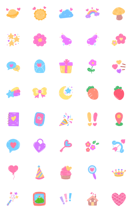 [LINE絵文字]Pastel emoji decorate chatの画像一覧