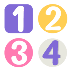 [LINE絵文字] Numbers emoji cute color colorful pastelの画像