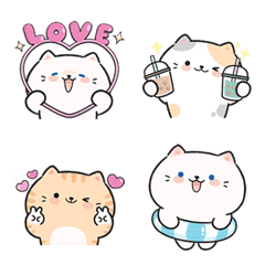 [LINE絵文字] Cutie Cat ＆ The gang  Emoji (ENG)の画像