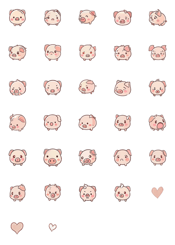 [LINE絵文字]All of Piggyの画像一覧