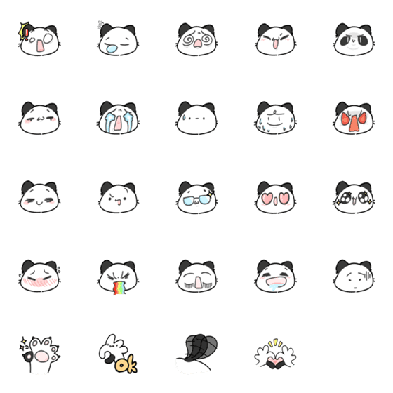 [LINE絵文字]cat＆pandaの画像一覧