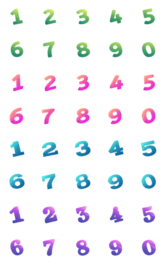 [LINE絵文字]Number classic pastel animation emojiの画像一覧