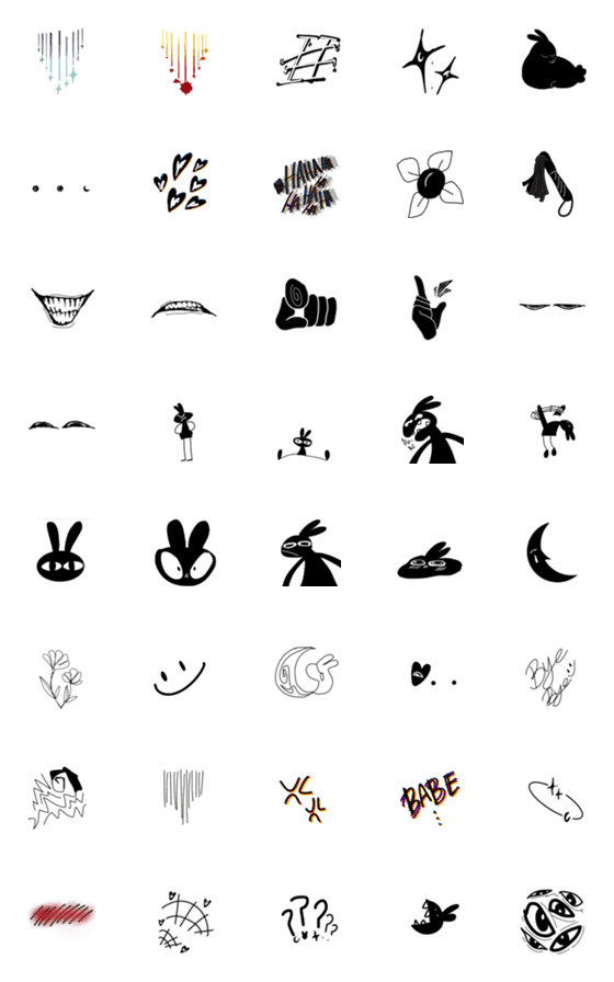 [LINE絵文字]Crazy Rabbit and BlackMoonの画像一覧