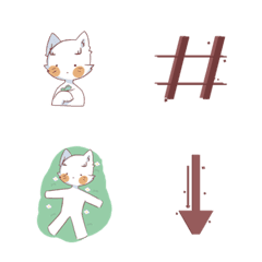 [LINE絵文字] White-cat-emojiの画像