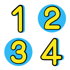 [LINE絵文字] Numbers emoji blue yellowの画像