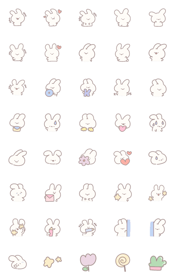 [LINE絵文字]Moji rabbit cute .の画像一覧