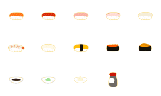 [LINE絵文字]tiny sushiの画像一覧