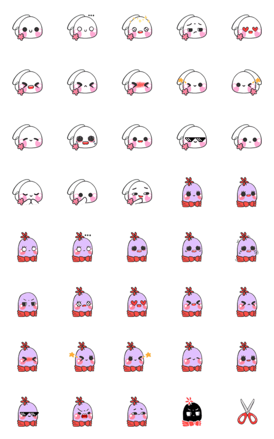 [LINE絵文字]Mumu＆Bubu Emojiの画像一覧