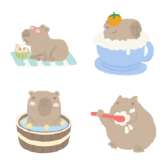 [LINE絵文字] Happy Capybaraの画像