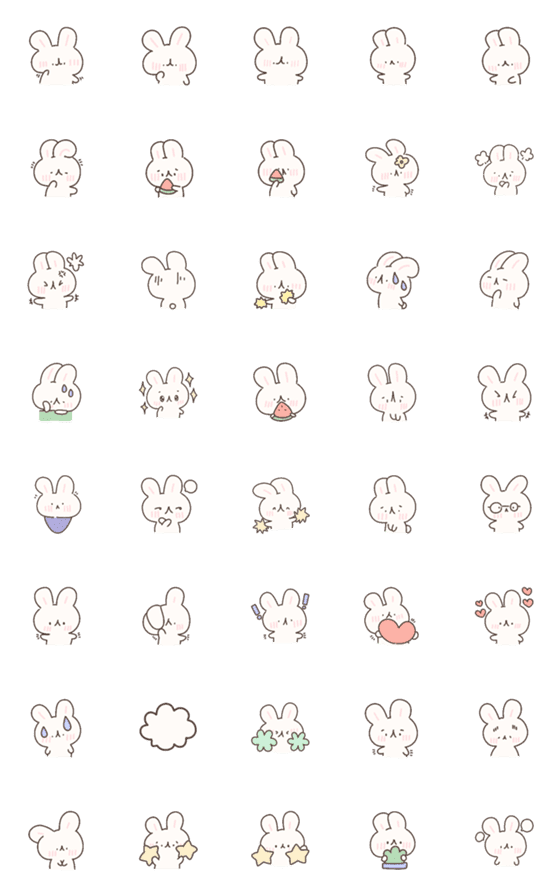 [LINE絵文字]Emoji rabbit cute.の画像一覧