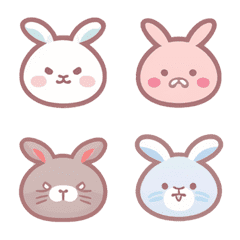 [LINE絵文字] Cute rabbit emoji stickersの画像