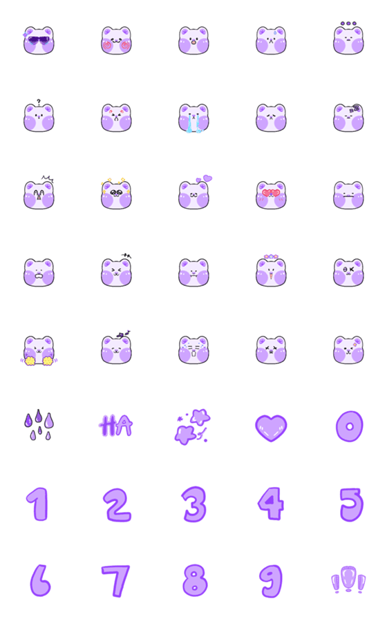 [LINE絵文字]Tiny bear purpleの画像一覧