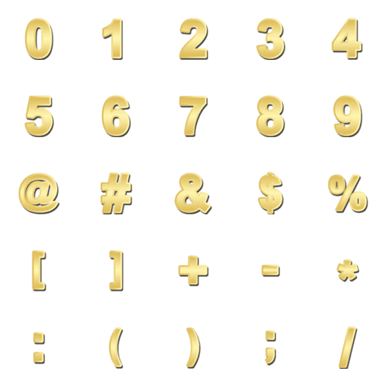 [LINE絵文字]Golden numbersの画像一覧