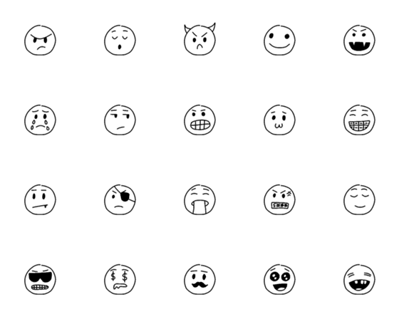 [LINE絵文字]Emoji:the face of moodの画像一覧