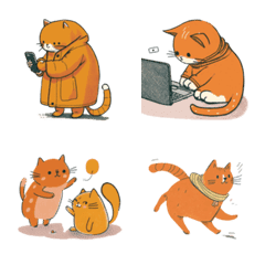 [LINE絵文字] Orange Cat's daily lifeの画像