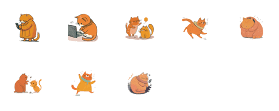 [LINE絵文字]Orange Cat's daily lifeの画像一覧