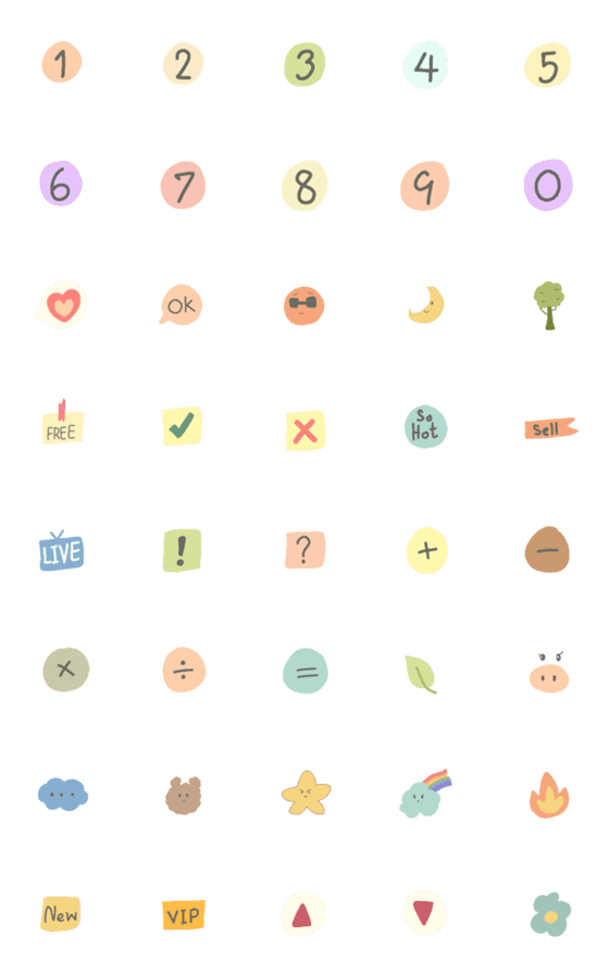 [LINE絵文字]cute number emoji.の画像一覧