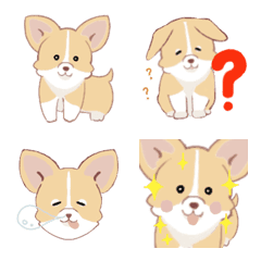 [LINE絵文字] ほんわかコーギーの子犬の画像