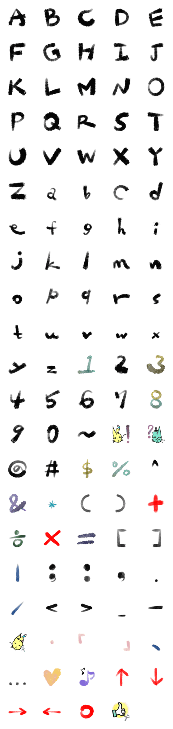 [LINE絵文字]38Rabbit Handwriting emjio(ABC+123)Renewの画像一覧