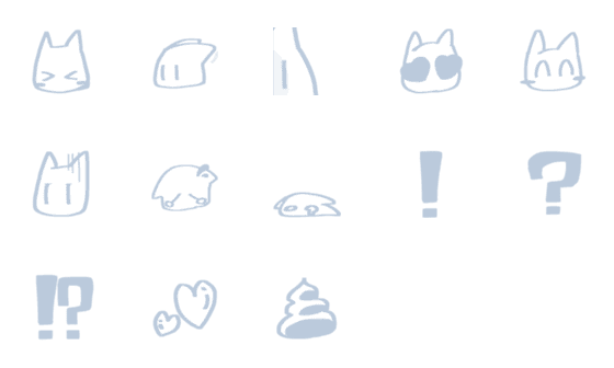 [LINE絵文字]White catssの画像一覧