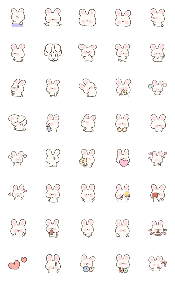 [LINE絵文字]Emoji momo rabbit cuteの画像一覧