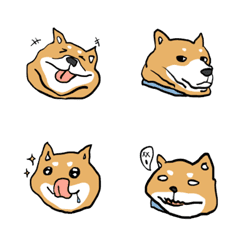 [LINE絵文字] 左利きの柴犬の表情の画像