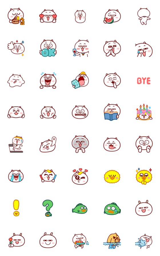 [LINE絵文字]Aoda Cat Emoji 2の画像一覧