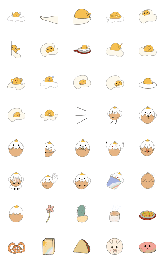 [LINE絵文字]fried egg and Boiled Eggの画像一覧