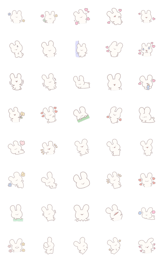 [LINE絵文字]EMoji rabbit cute cuteの画像一覧