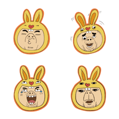 [LINE絵文字] Emotional Uncle Rabbitの画像