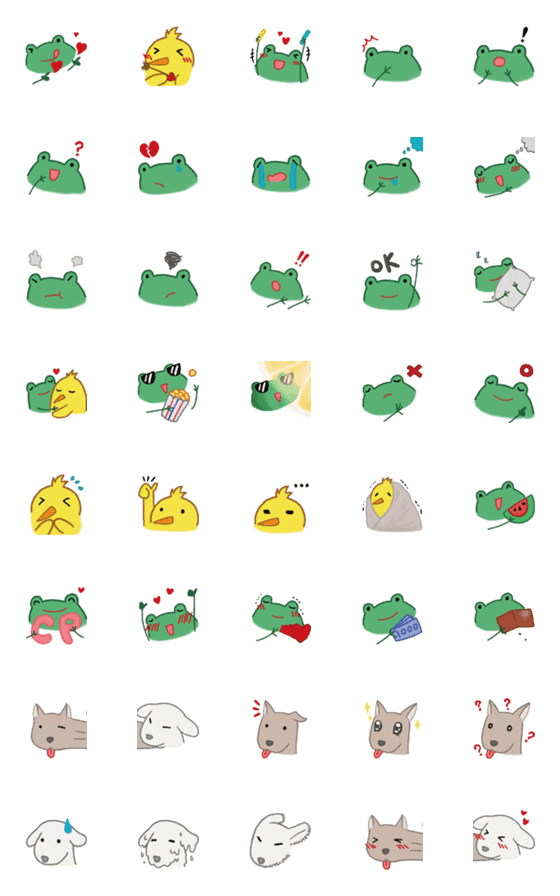 [LINE絵文字]Frog friendsの画像一覧