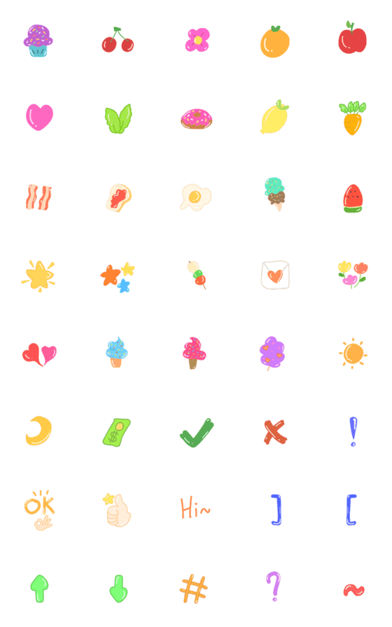 [LINE絵文字]colorful emojis.の画像一覧