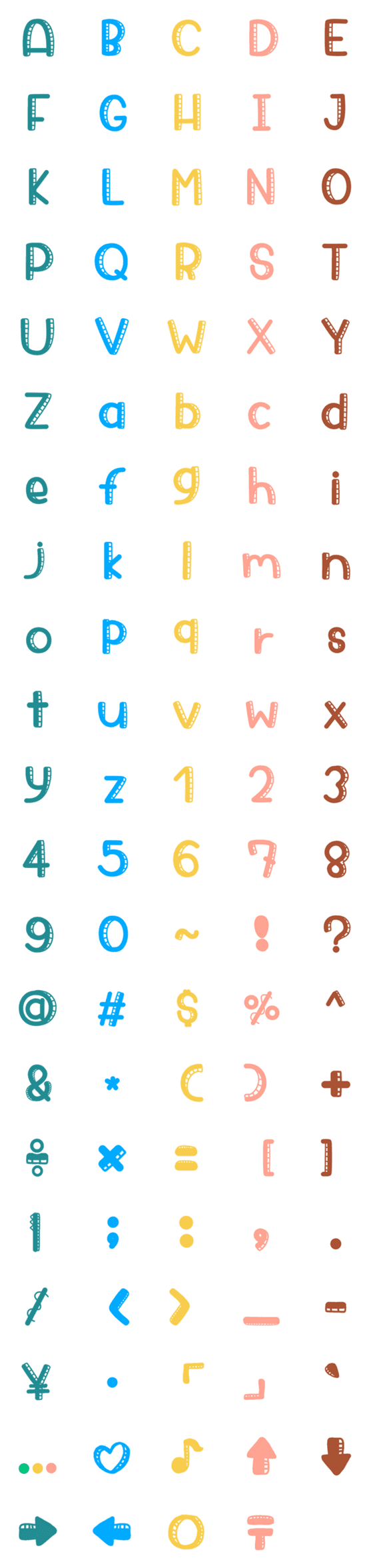 [LINE絵文字]Alphabet colourful emojiの画像一覧