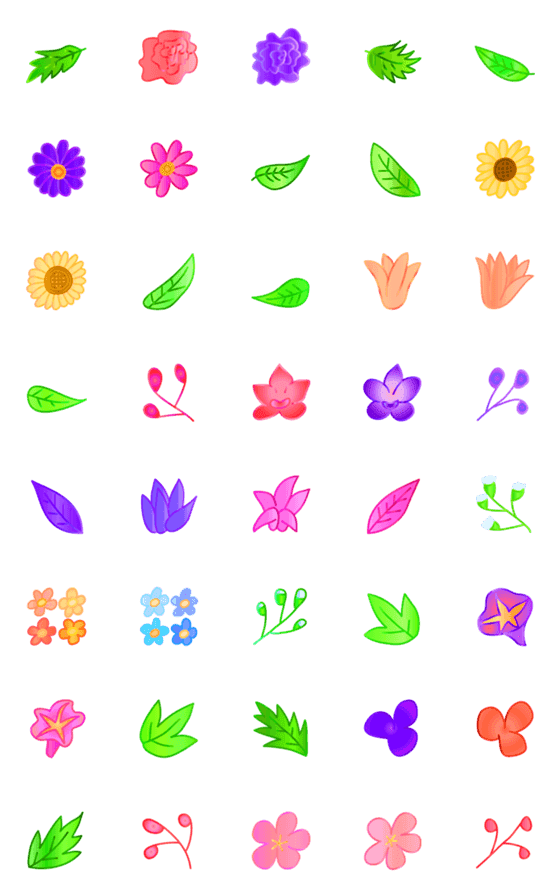 [LINE絵文字]Flower Emonji(color)の画像一覧